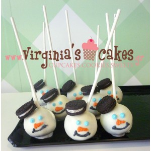 Snowman cake pops