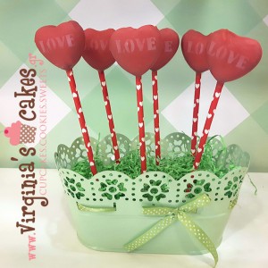 Heart cake pops